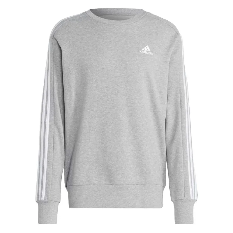 Men's Sweaters with Set-In Sleevesadidas - Men's Essentials French Terry 3 Stripes Sweater (IC9319)