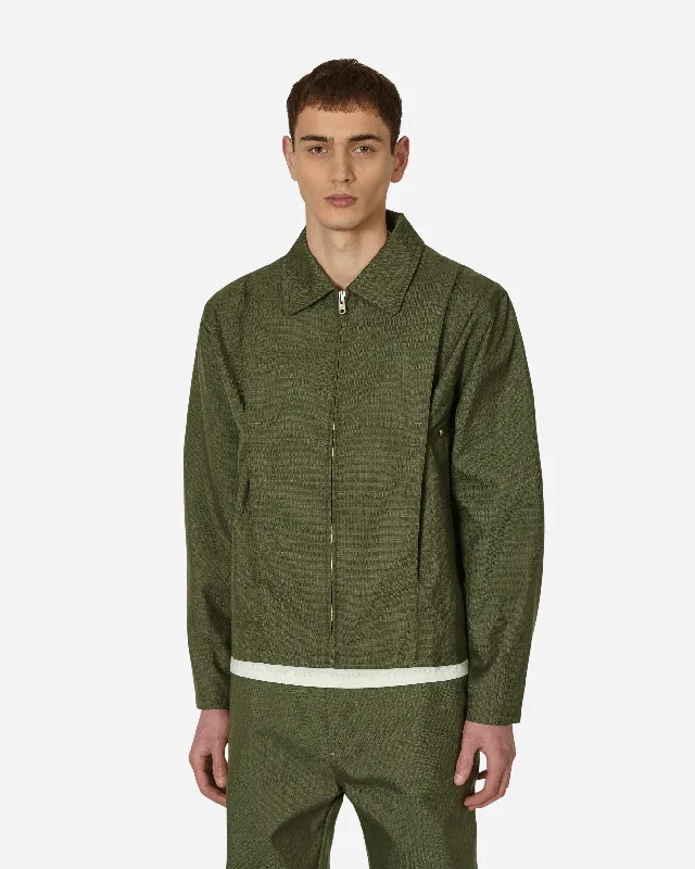 Men's Coats with Tactical FeaturesPleat Bomber Jacket Green