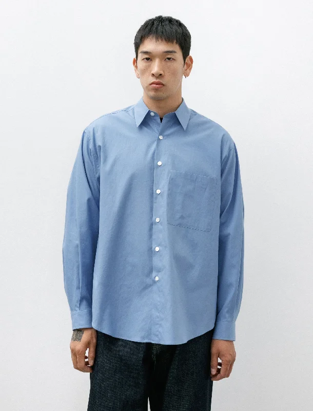 Men's Rugby Shirts for a Sporty LookWashed Finx Twill Big Shirt Blue