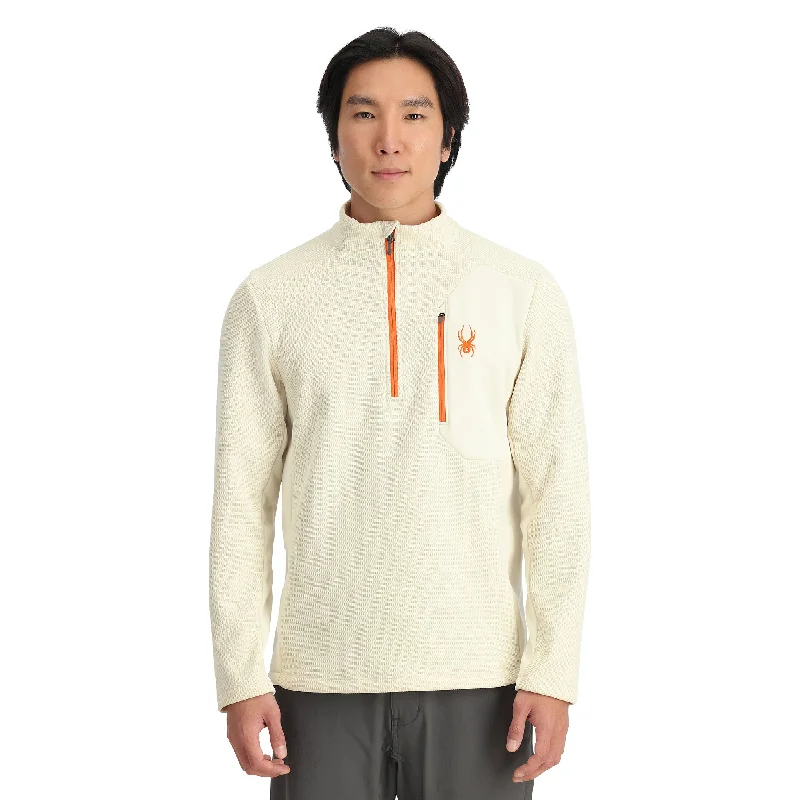 Luxurious Men's Cashmere HoodiesMens Bandit Half Zip - Vanilla Latte