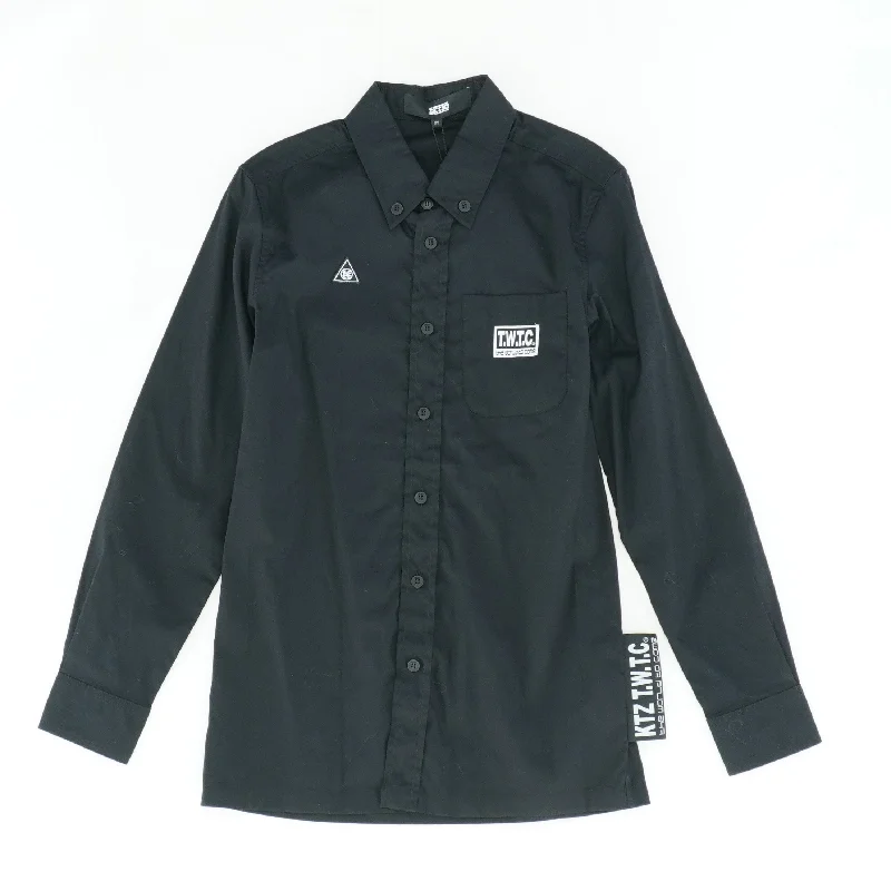 Men's Shirts with Antimicrobial TreatmentBlack Long Sleeve Button Down