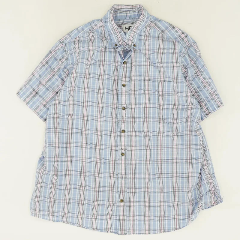 Men's Shirts with High NecksBlue Plaid Short Sleeve Button Down