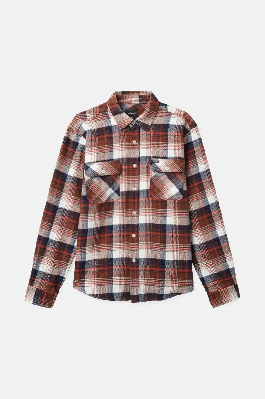 Men's Casual Friday Shirts for Relaxed Office DaysBowery L/S Flannel - Washed Navy/Sepia/Off White