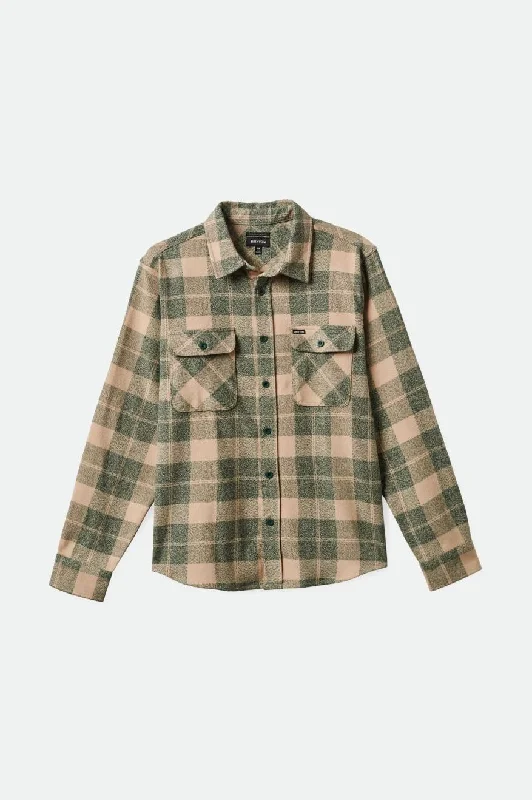 Men's Camping Shirts for Outdoor AdventuresBowery Stretch Water Resistant L/S Flannel - Trekking Green/Oatmilk