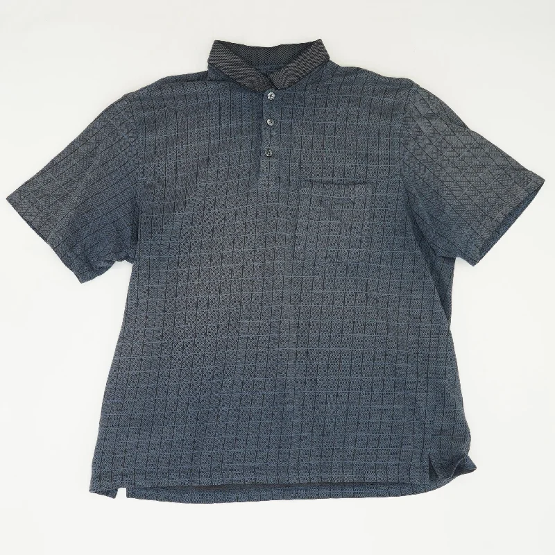 Men's Shirts with Graphic PrintsCharcoal Check Short Sleeve Polo