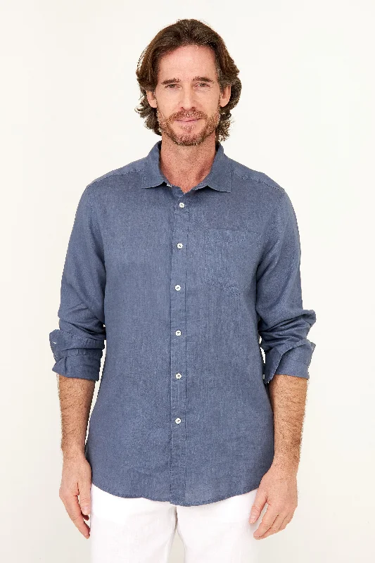 Men's Moisture-Wicking Shirts for All-Day ComfortClassic Linen Shirt - Vintage Indigo