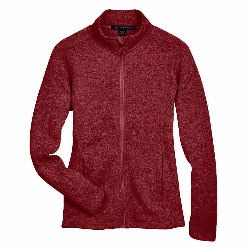 Men's Sweaters with Drawstring WaistbandsDevon & Jones - Men's Melange Full Zip Fleece Sweater (DG793 BB)