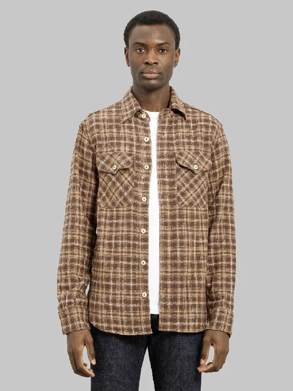 Men's Pattern Mixing Shirts for Creative StyleFreenote Cloth Wells Shirt Brown