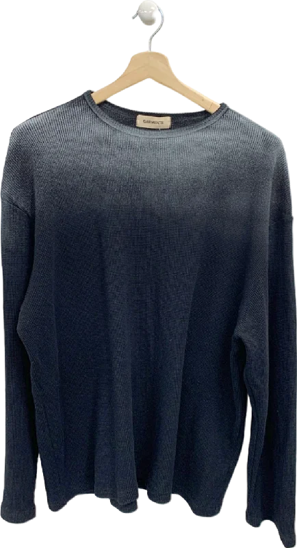 Men's Sweaters with High-Neck DesignsGarments Navy Long Sleeve Sweater UK L