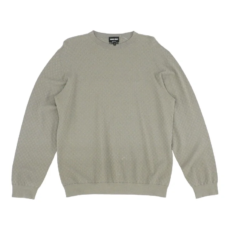 Men's Sweaters with Belt AttachmentsGray Solid Crewneck Sweater