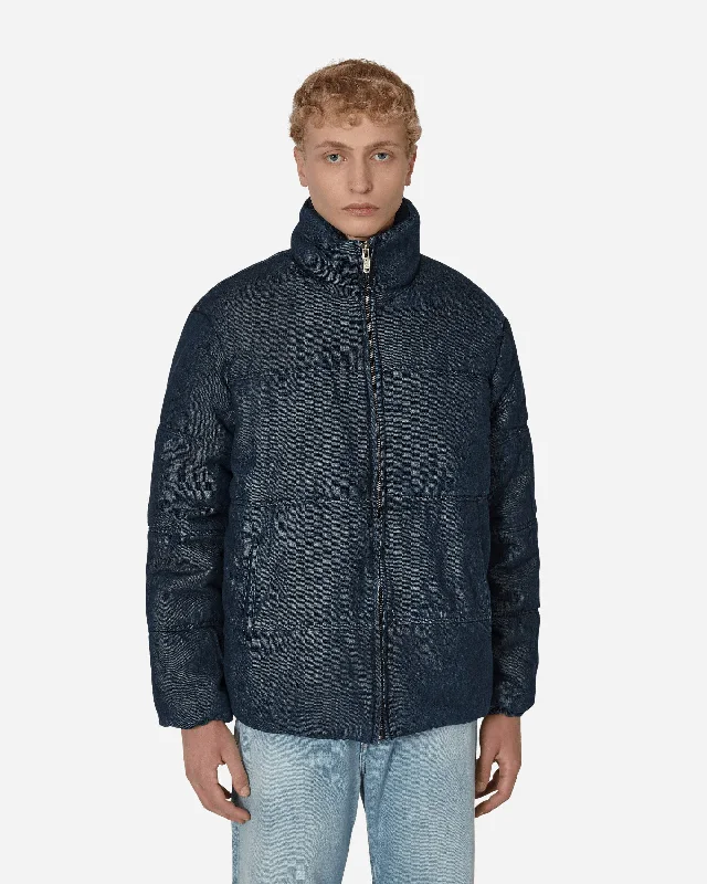 Men's Coats for Snowy WeatherDenim Puffer Jacket Blue