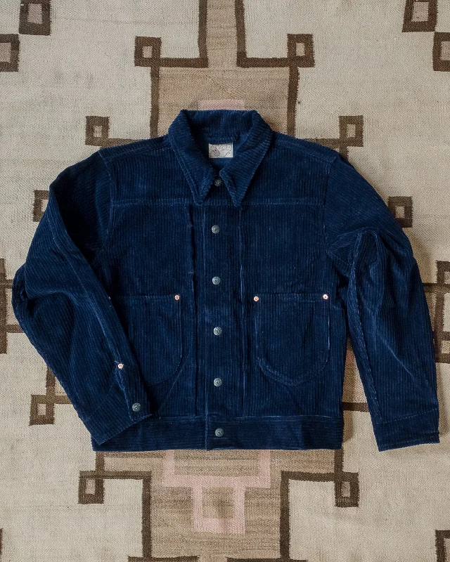 Men's Coats for TravelJapanese Indigo Corduroy Ranch Jacket