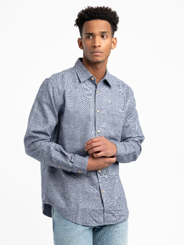 Breathable Men's Linen ShirtsIndigo Teca Flannel Shirt