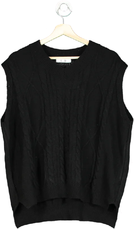 Men's Sweaters for WinterL D Black Sleeveless Knit Sweater