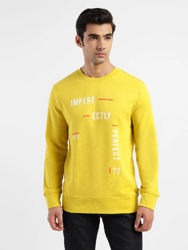 Men's Sweaters with High-Neck DesignsMen's Printed Crew Neck Sweatshirt