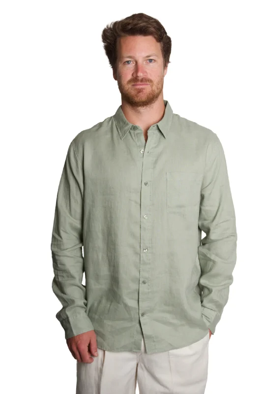 Men's Neutral-Tone Shirts for Versatile StylingLinen Long Sleeve in Dried Cactus