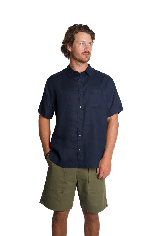 Men's Moisture-Wicking Shirts for All-Day ComfortLinen Short Sleeve in Coastal