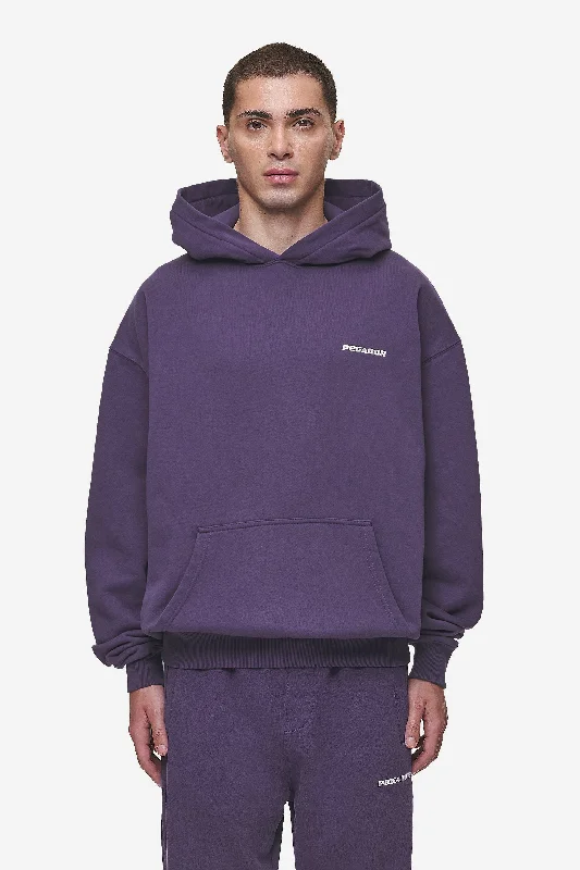 Men's Hoodies with Secret CompartmentsLogo Oversized Hoodie Washed Deep Purple