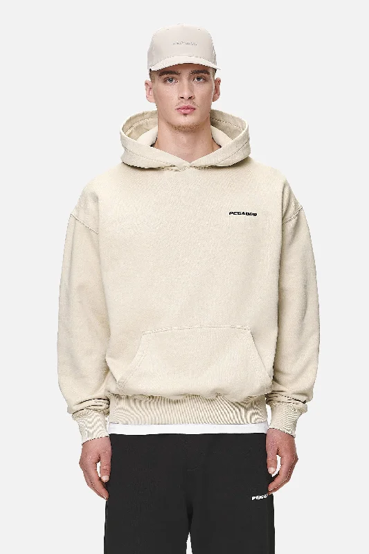 Men's Hoodies with Pass-Through PocketsLogo Oversized Hoodie Washed Desert Sand Black Gum