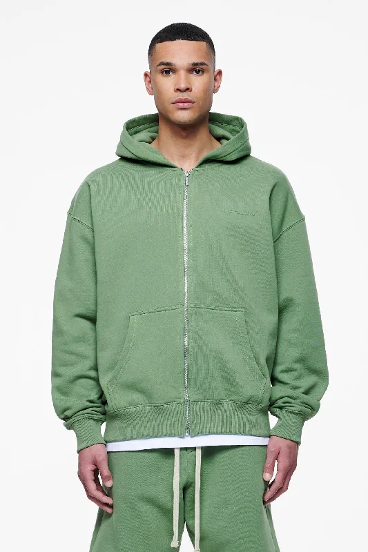 Men's Hoodies for Tall MenLogo Oversized Sweat Jacket Vintage Washed Cypress Green Gum