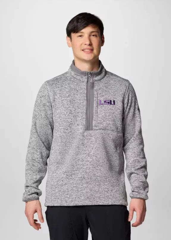 Men's Sweaters with Dropped ShouldersLSU Tigers Men's Columbia Sweater Weather Half Zip