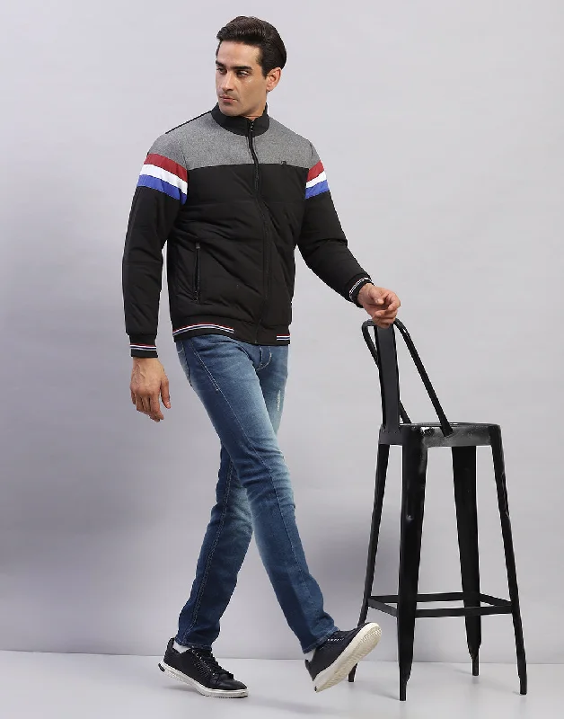 Men's Hoodies with Wind-Resistant FabricMen Black Solid Mock Neck Full Sleeve Sweatshirt