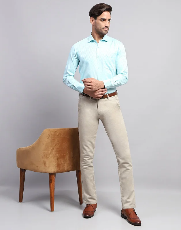 Men's Bold-Color Shirts for a Statement PieceMen Blue Solid Collar Full Sleeve Shirt