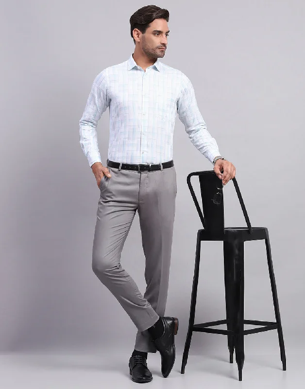 Men's Affordable Shirts for Budget-Friendly StyleMen Off White Check Collar Full Sleeve Shirt