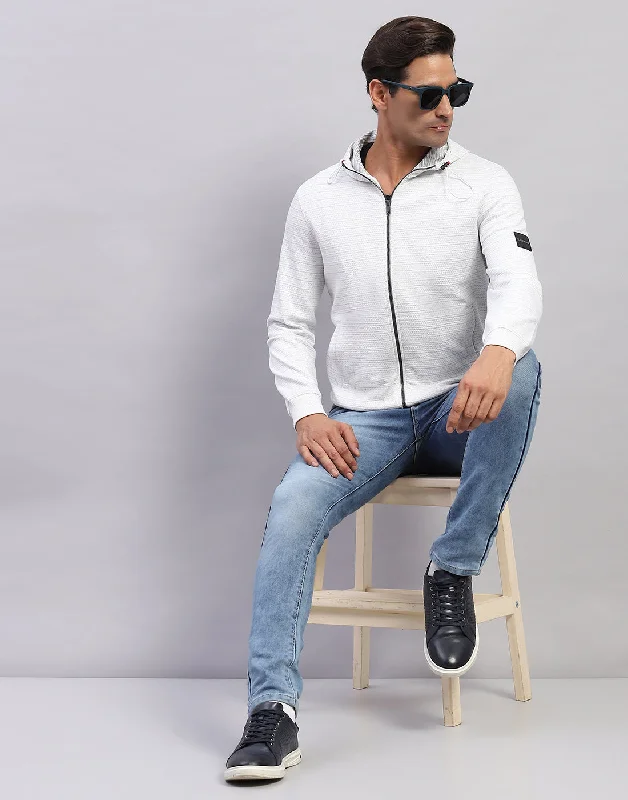 Men's Hoodies for LoungingMen White Solid Hooded Full Sleeve Sweatshirt