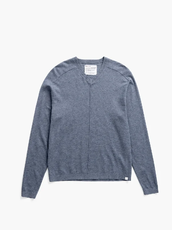 Comfortable Men's Cotton SweatersMen's Atlas Air V-Neck Sweater - Indigo Heather