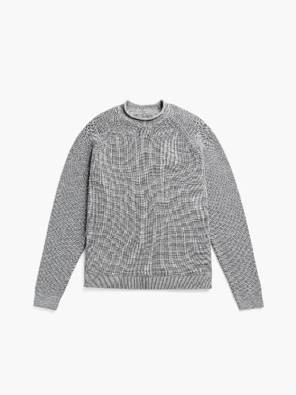 Chic Men's Cashmere SweatersMen's Atlas Waffle Roll Neck Sweater - Grey Heather