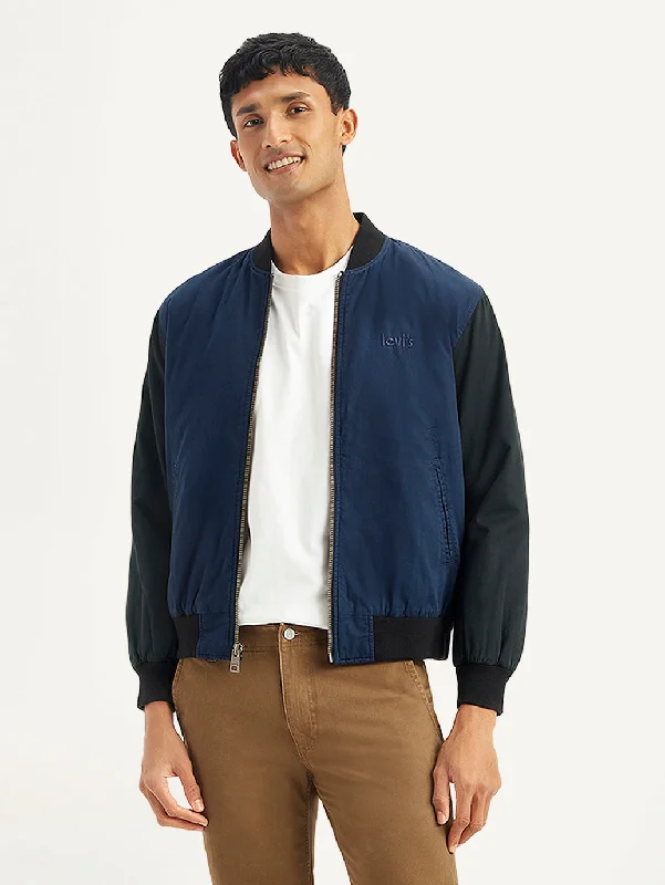 Men's Coats for Big and TallMen's Colorblock Navy Bomber Jacket