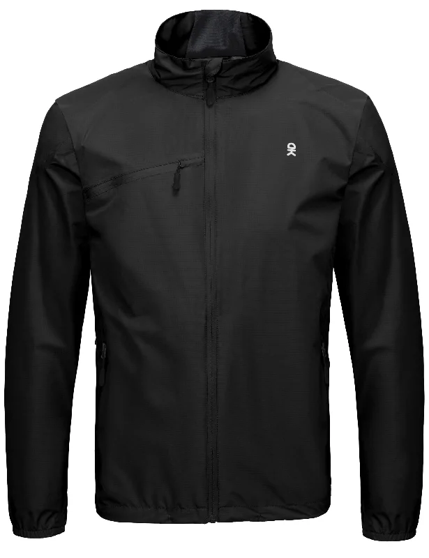 Men's Coats with Fur TrimMen's Lightweight Windproof and Waterproof Outdoor Running Jacket