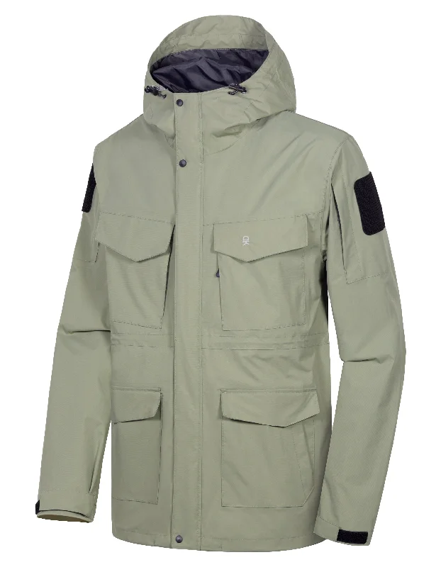 Men's Coats with Fur TrimMen's Lightweight  Waterproof Large Pockets Rain Jacket