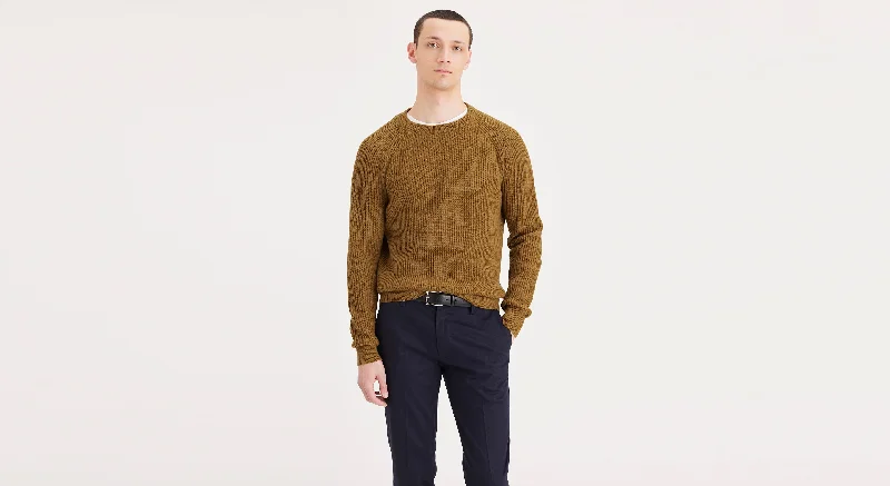 Solid-Colored Men's SweatersMen's Regular Fit Crewneck Sweater