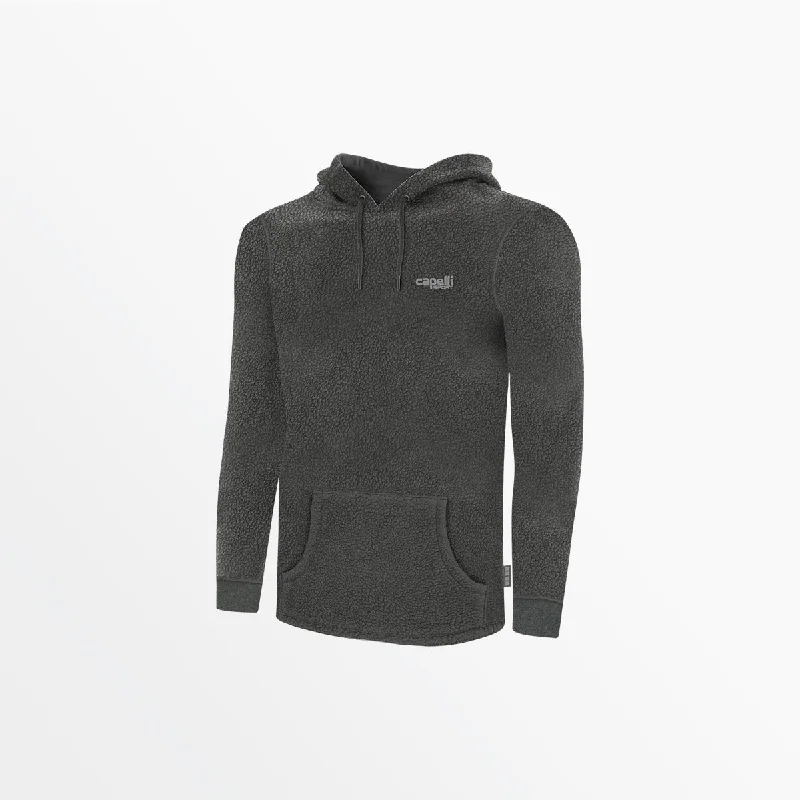 Men's Shirts with Single-Breasted DesignsMEN'S SHERPA PULLOVER HOODIE