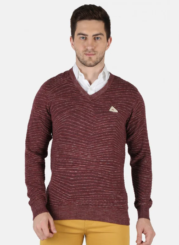 Stylish Men's Turtleneck SweatersMen Brown Self Design Pullover