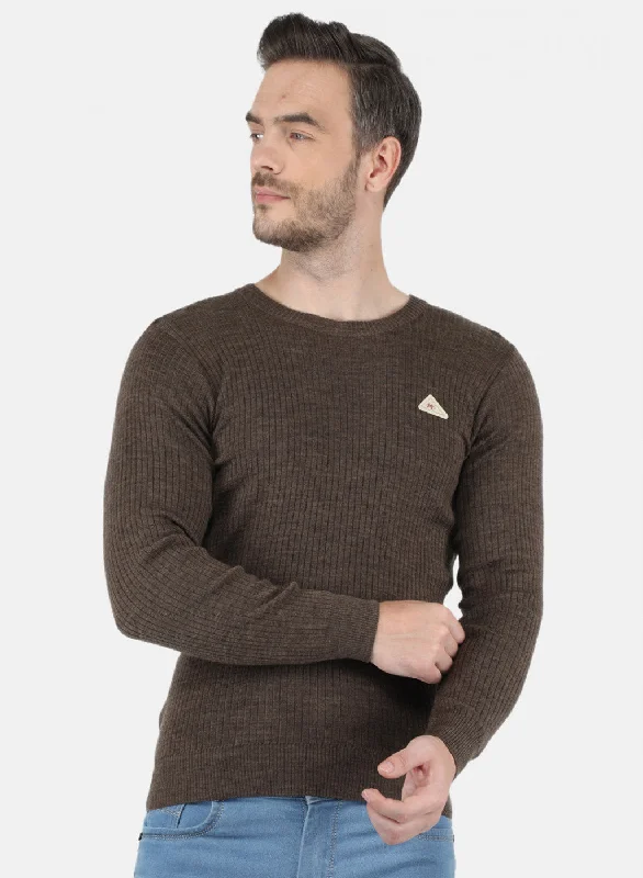 Men's Sweaters for Cold WeatherMen Brown Solid Pullover