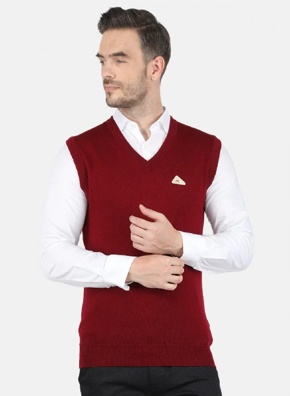 Men's Sweaters with Thumbholes in SleevesMen Maroon Solid Sweater