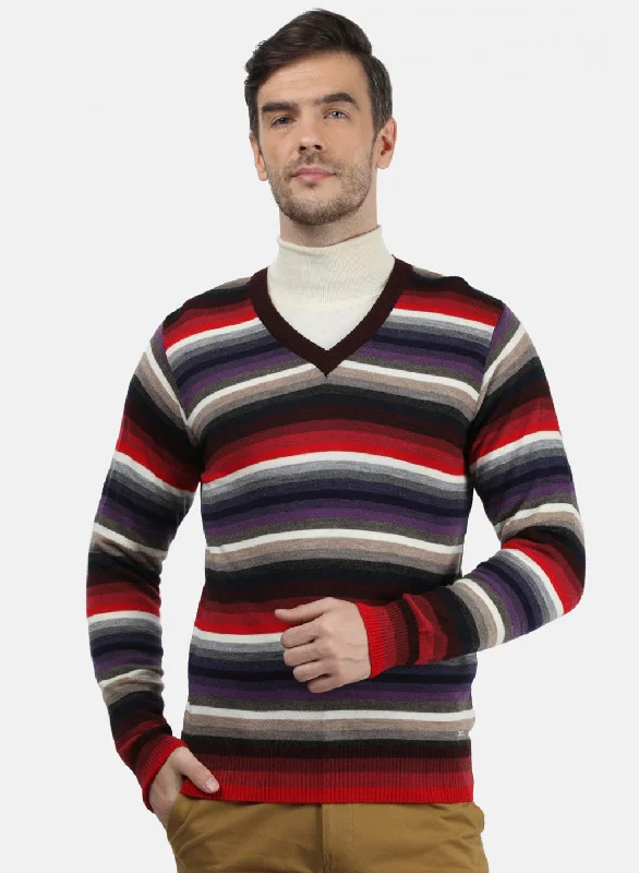 Men's Sweaters with Intarsia DesignsMen Multicolor Solid Pullover