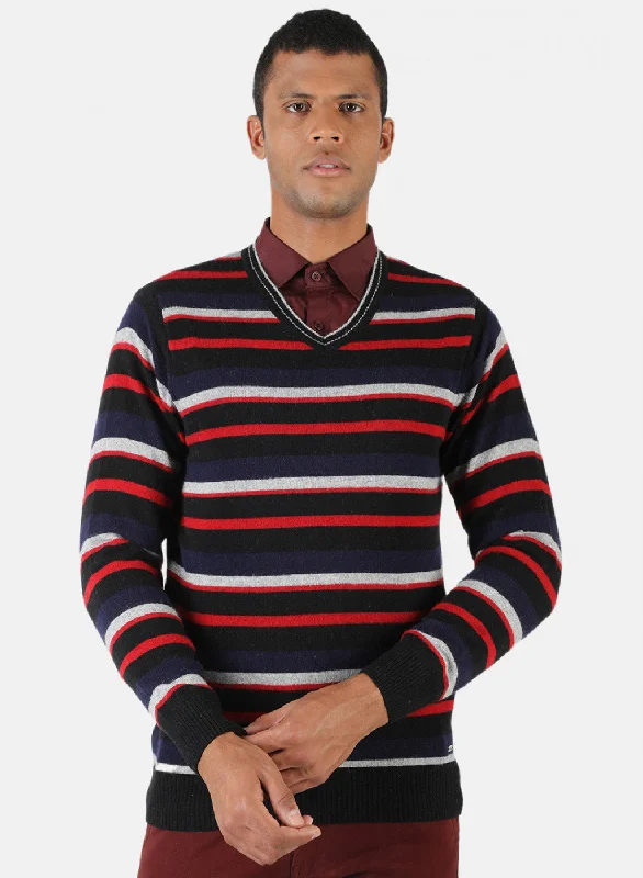 Men's Sweaters with Patch PocketsMen Multicolor Solid Pullover