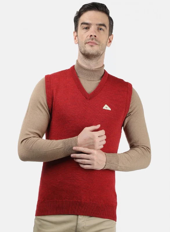 Men's Sweaters with Long SleevesMen Red Solid Sweater