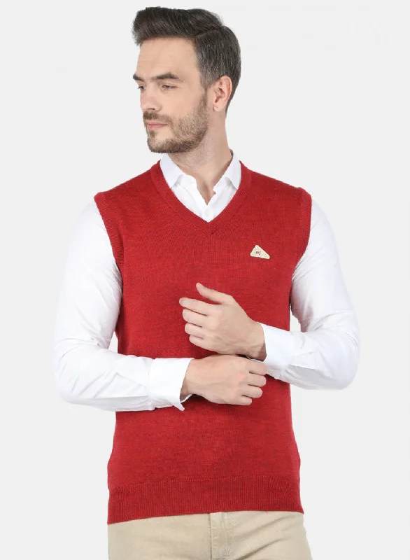 Men's Sweaters in Bright ColorsMen Red Solid Sweater