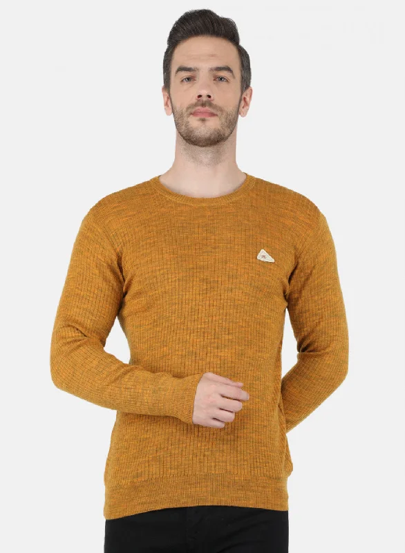 Men's Sweaters for Dressy EventsMen Yellow Solid Pullover