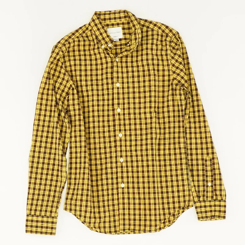 Men's Shirts with Geometric PatternsMulti Plaid Long Sleeve Button Down