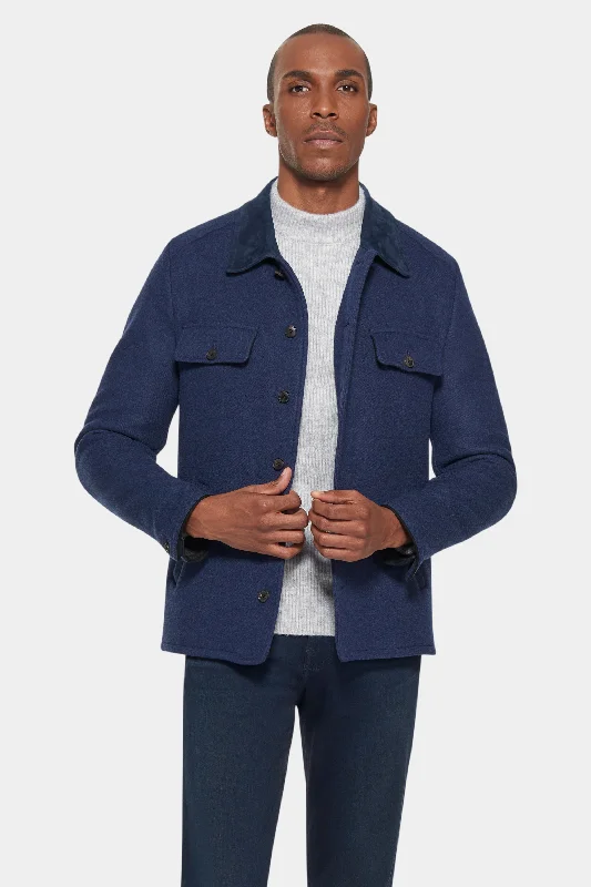 Men's Coats with Wind-Resistant FabricOslo Shirt Jacket Blue