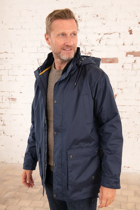 Men's Coats with Convertible CollarsOxford Raincoat - Navy