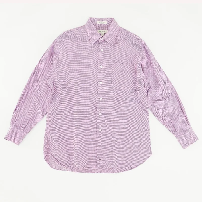 Men's Shirts with Scoop NecksPink Check Long Sleeve Button Down