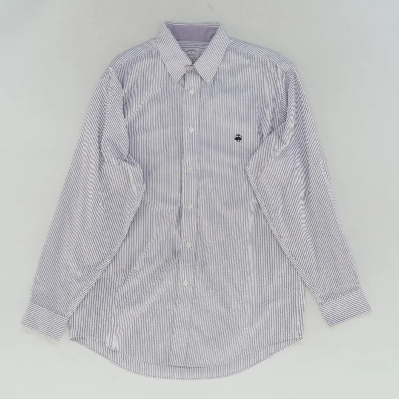 Men's Shirts with Chest PocketsPurple Striped Long Sleeve Button Down