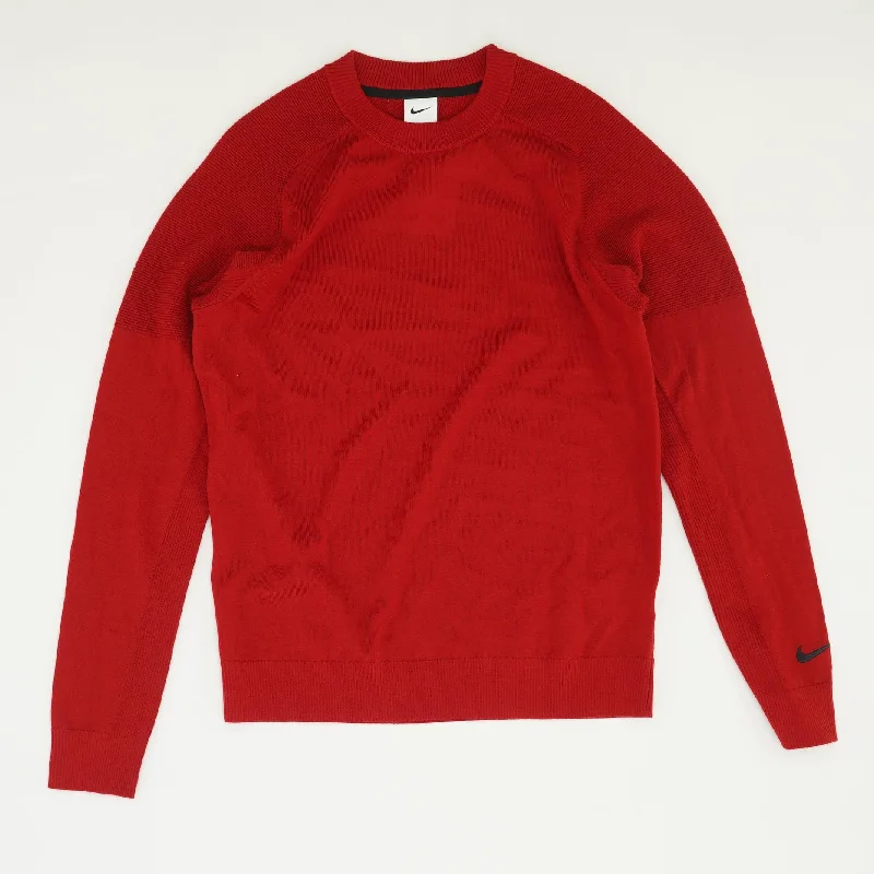 Men's Sweaters with Relaxed FitsRed Solid Crewneck Sweater